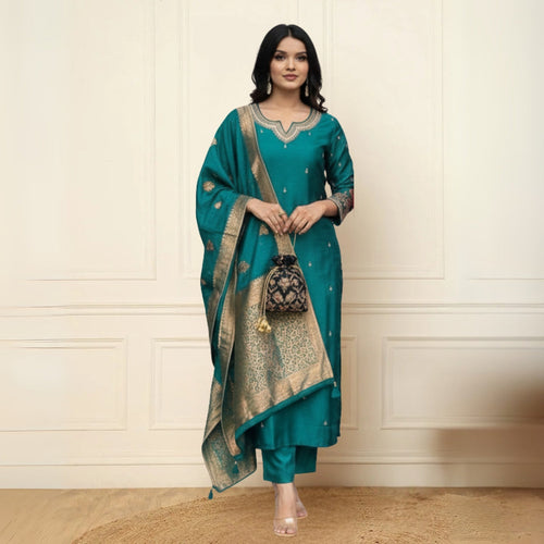 3 Cotton Kurtis with Pant & Dupatta | C-08