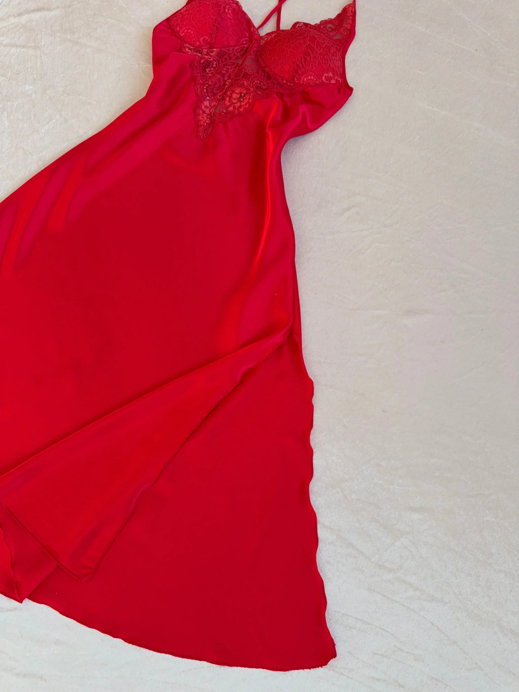 Red Lace 6-Piece Satin Bridal Lingerie Set | Women's Satin Nightgown & Robe Set
